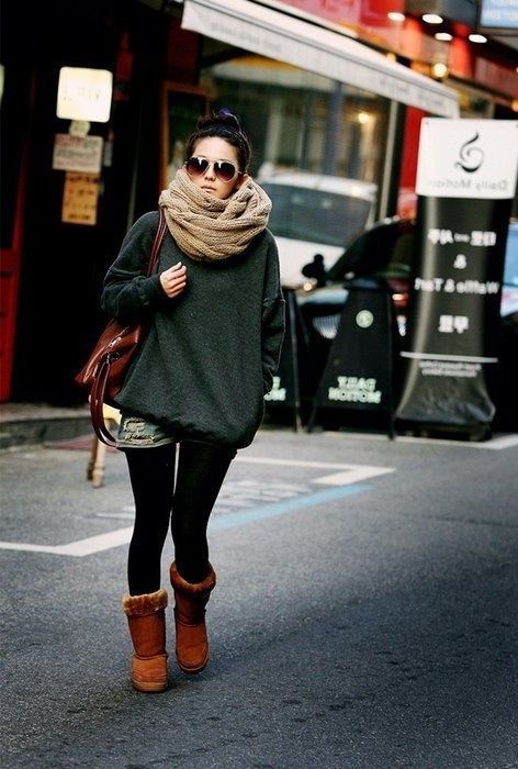 gray ugg boots outfit