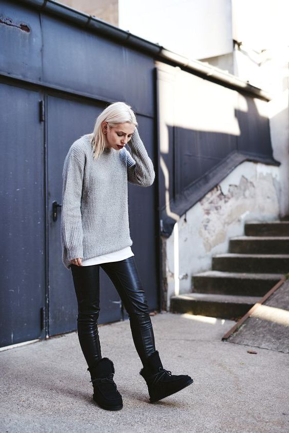 grey ugg boots outfit