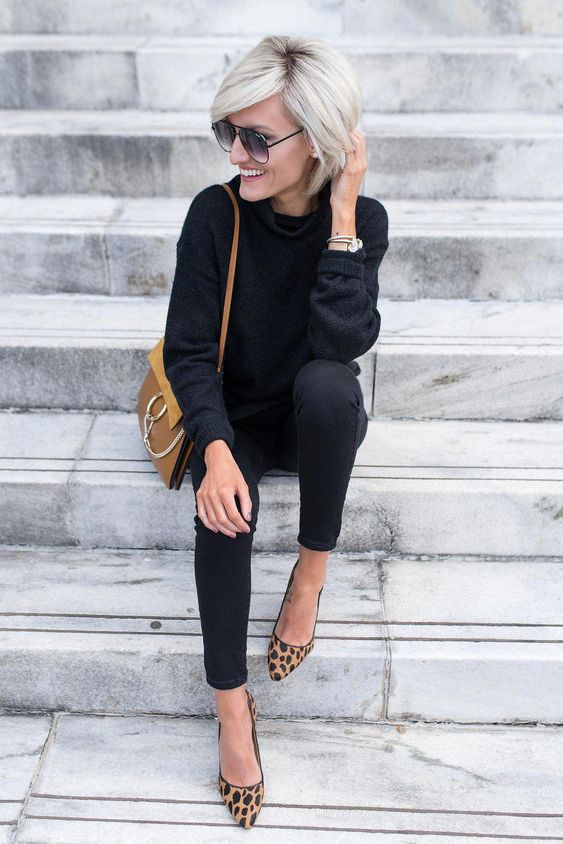 leopard print shoes with black dress