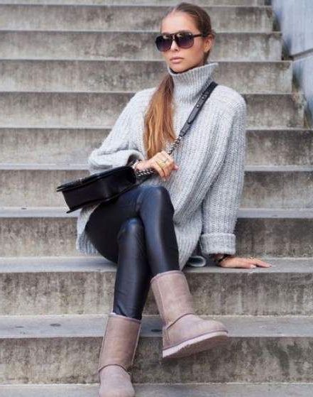 sweater dress and uggs