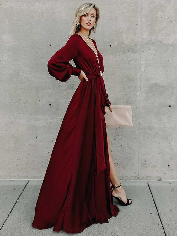 black formal dress with red shoes