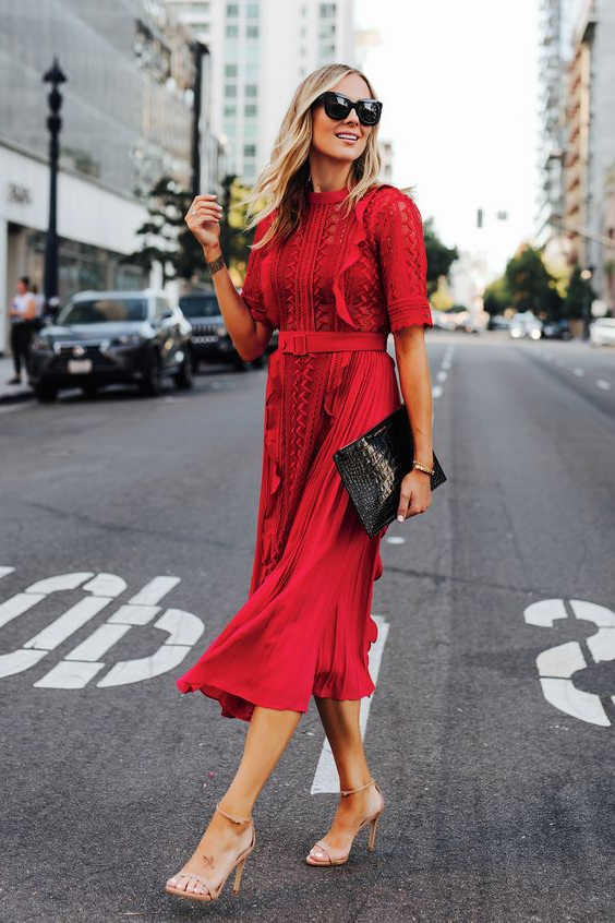 What Color Heels Go With A Red Dress