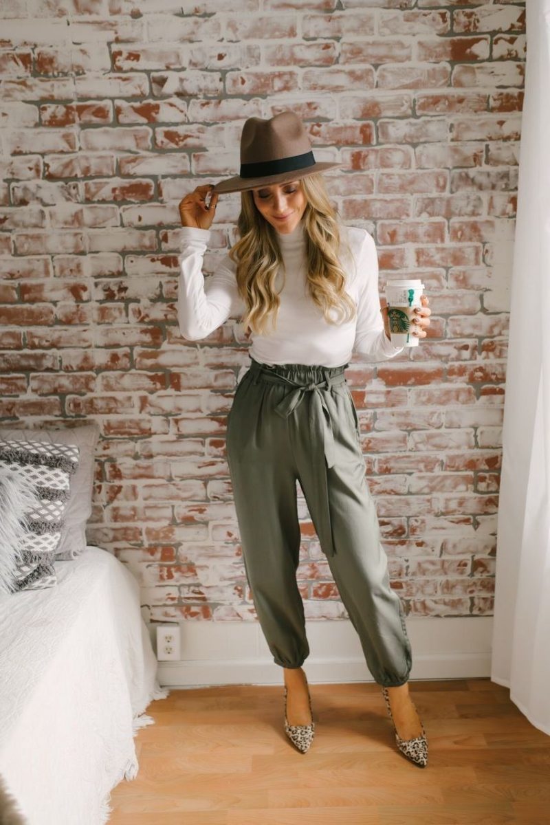 dressy joggers with heels