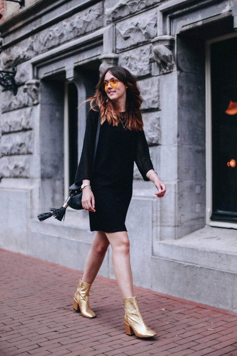 color heels to wear with black dress
