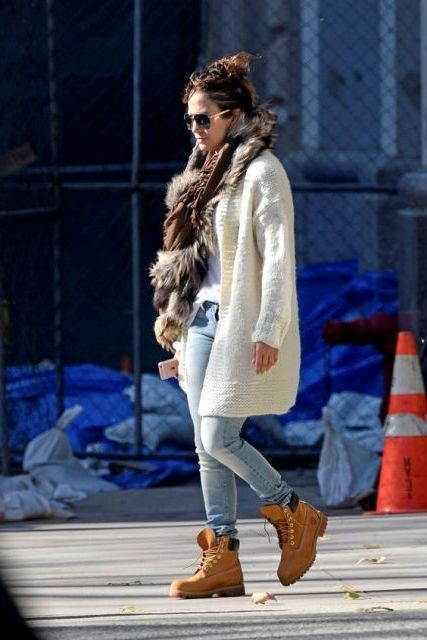 women wearing timbs