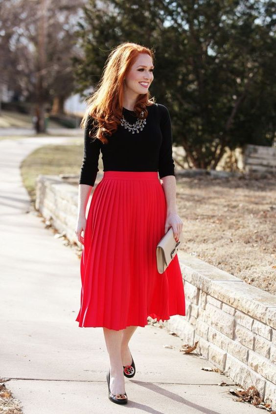 Best Ideas On What Shoes To Wear With A Red Skirt Complete Guide 2020 ...