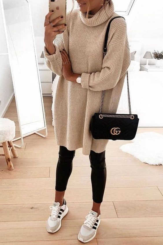 48 Outfit Ideas What Shoes To Wear With Sweater Dress 2022 ...