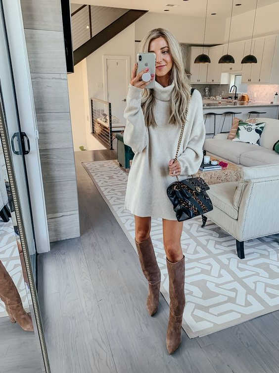 48 Outfit Ideas What Shoes To Wear With Sweater Dress 2023