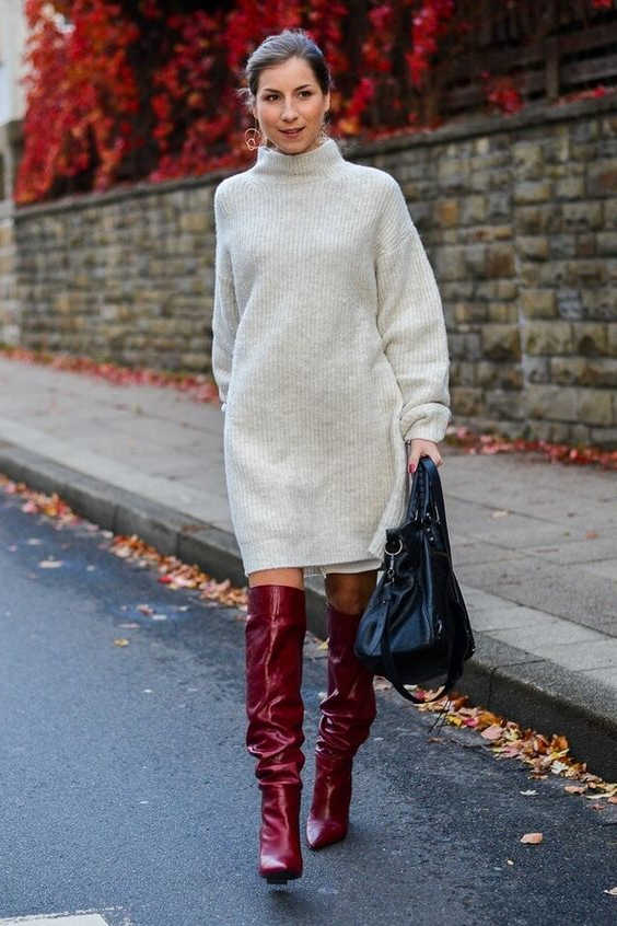 48 Outfit Ideas What Shoes To Wear With Sweater Dress 2023