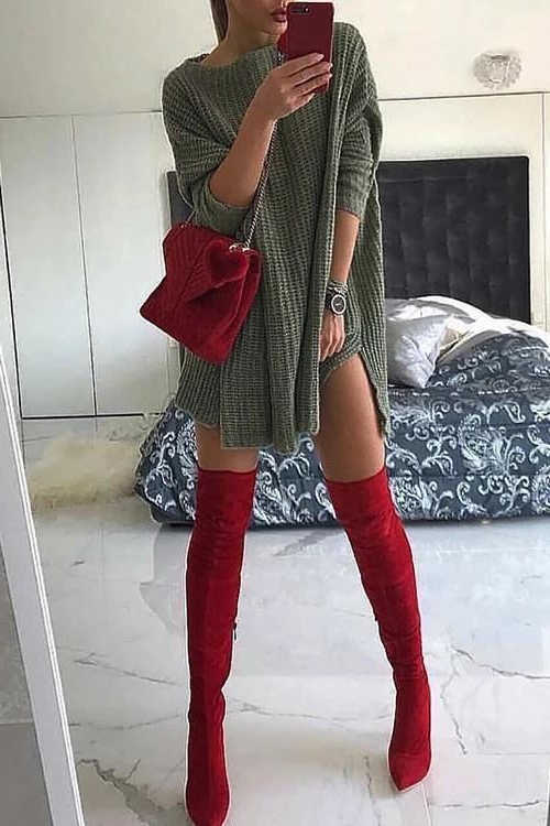 48 Outfit Ideas What Shoes To Wear With Sweater Dress 2023