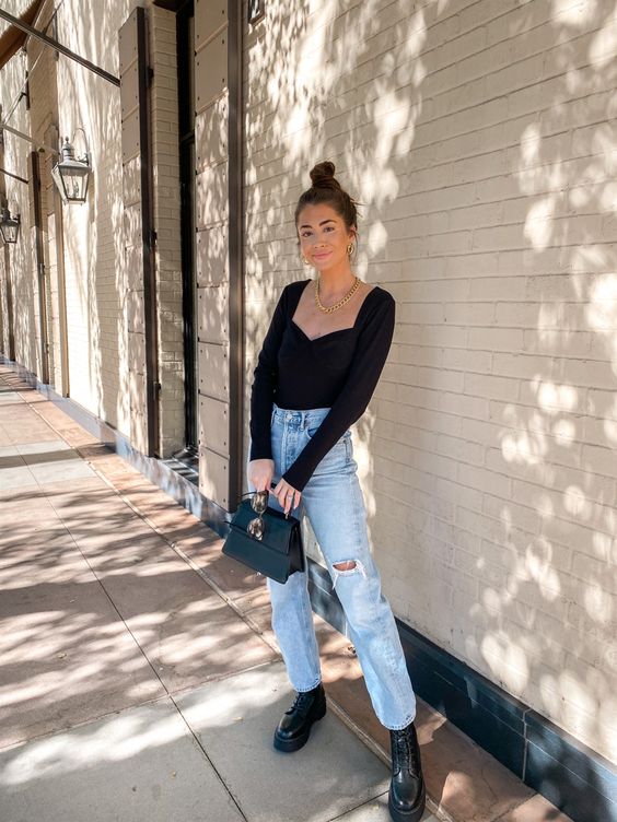 How To Wear Biker Boots and Mom Jeans: Inspiring Street Looks 2022