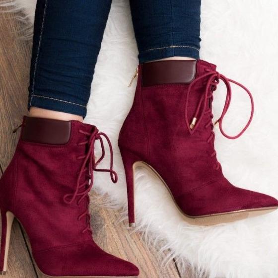 High Heel Ankle Boots With Laces Outfits For Ladies 2023