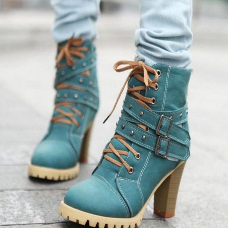High Heel Ankle Boots With Laces Outfits For Ladies 2022