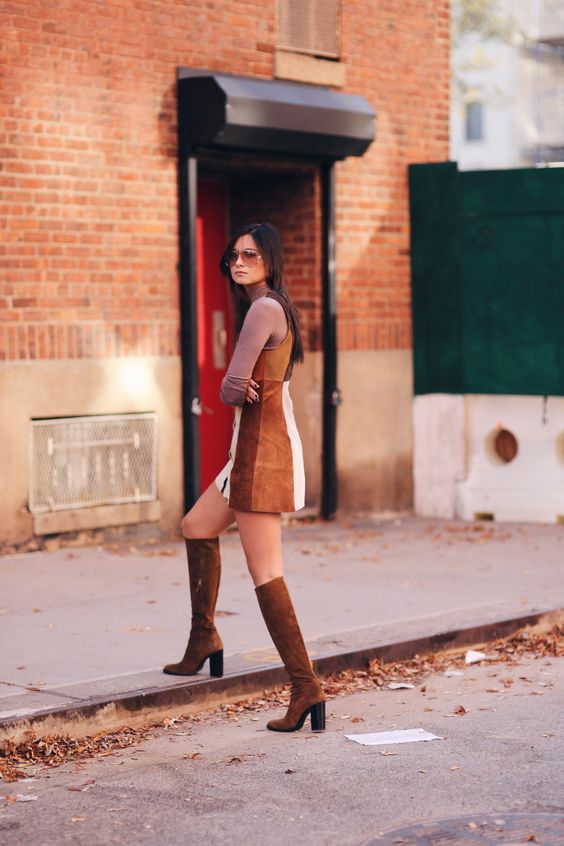 How Should I Wear Brown Knee High Heeled Boots 2023