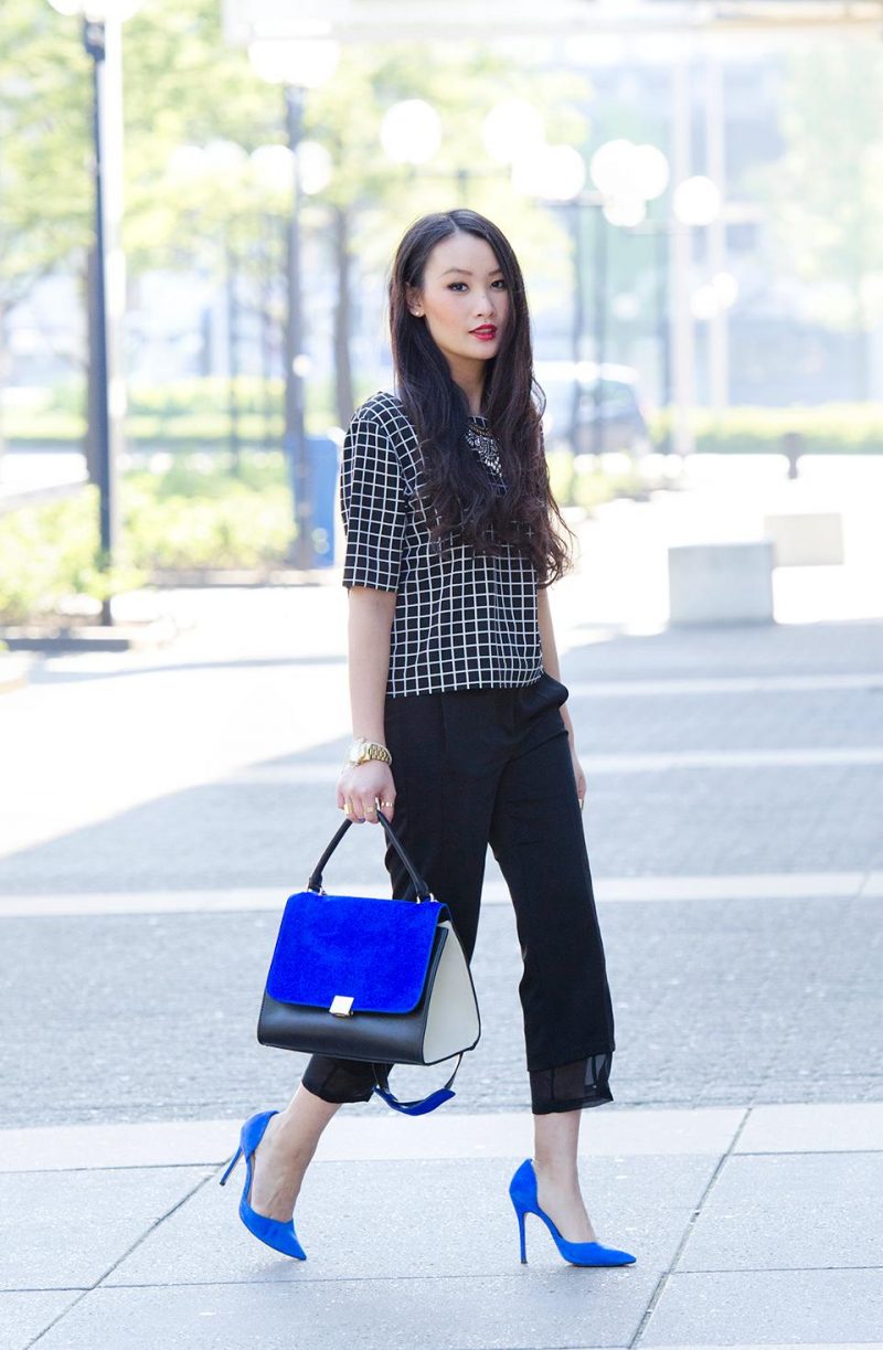 Blue pumps outlet outfit