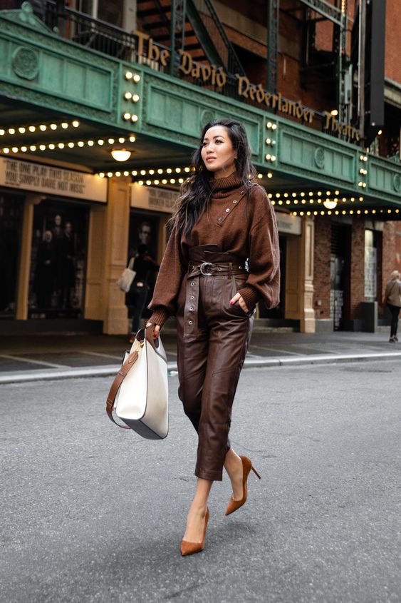 dark brown heels outfit