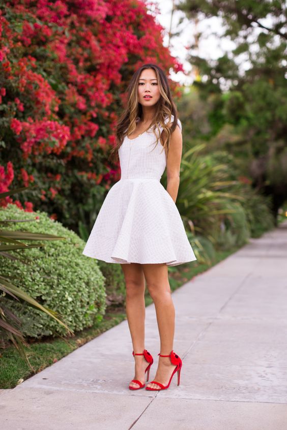 What shoe color goes best with a white dress? 2023