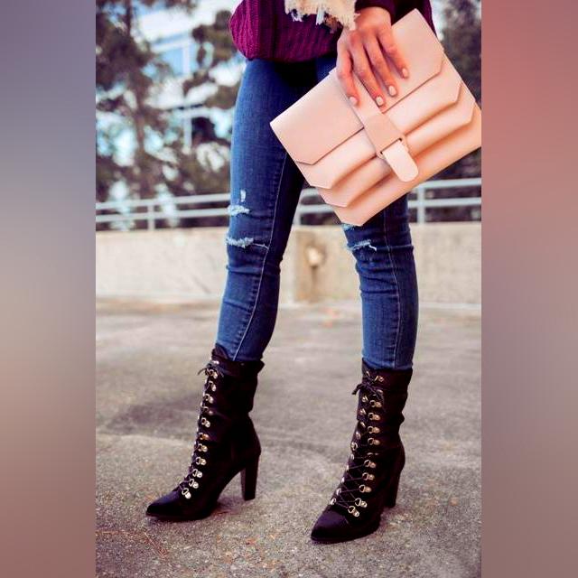 Outfits With Lace Up Mid Calf Boots For Ladies 2022