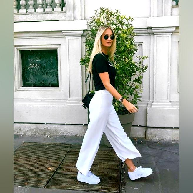 Stylish White Platform Sneakers Outfits 2023 | ShoesOutfitIdeas.com