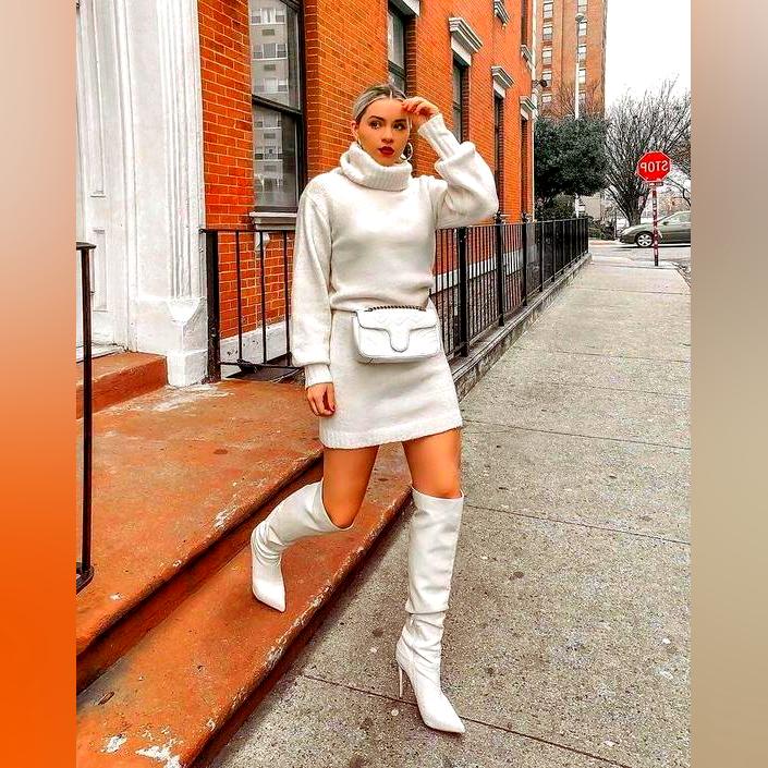 Trending Outfits With White Knee High Boots 2023