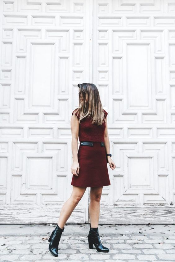 Black shoes outlet with burgundy dress