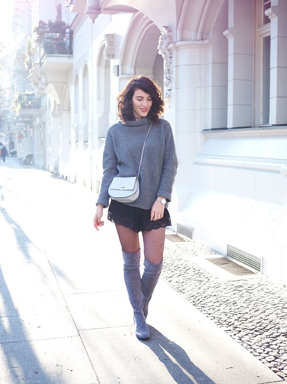 What to Wear With Grey Over The Knee Boots 2023